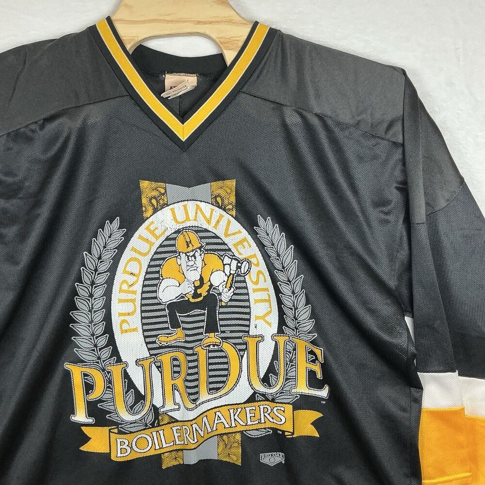 Vintage Purdue Boilermakers Hockey Jersey Mens Large Brazos Sportswear